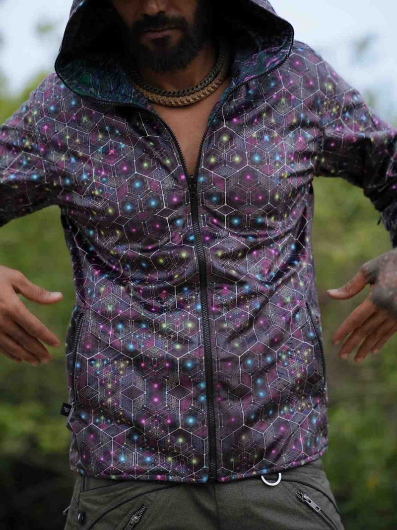 Reversible Psychedelic Windbreaker Jacket – After Circuit Velvet Suede Jacket