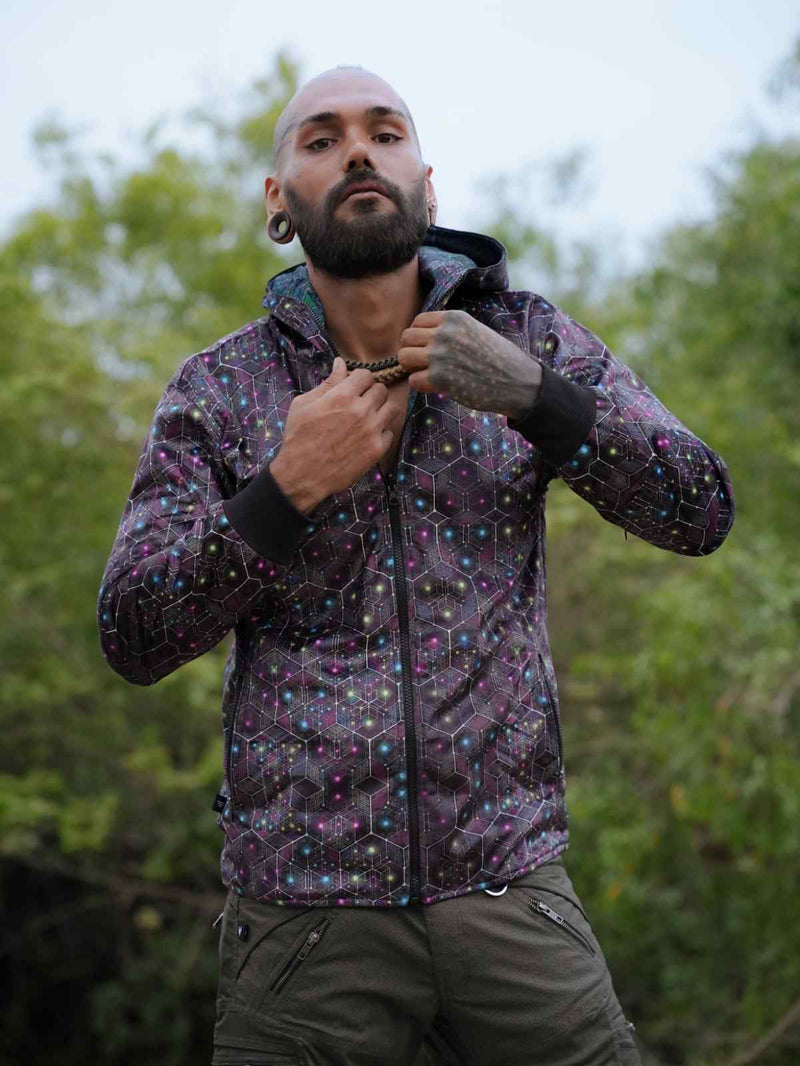 Reversible Psychedelic Windbreaker Jacket – After Circuit Velvet Suede Jacket