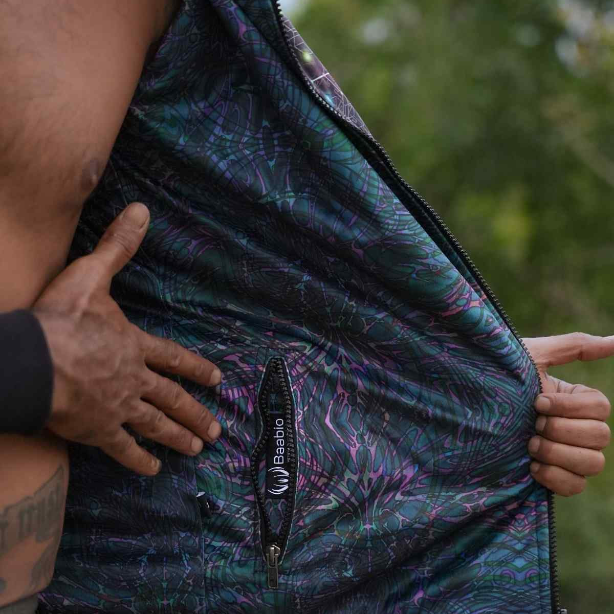 Reversible Psychedelic Windbreaker Jacket – After Circuit Velvet Suede Jacket