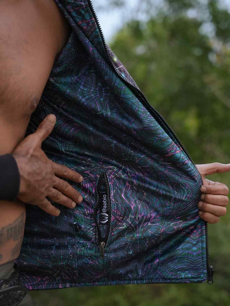 Reversible Psychedelic Windbreaker Jacket – After Circuit Velvet Suede Jacket