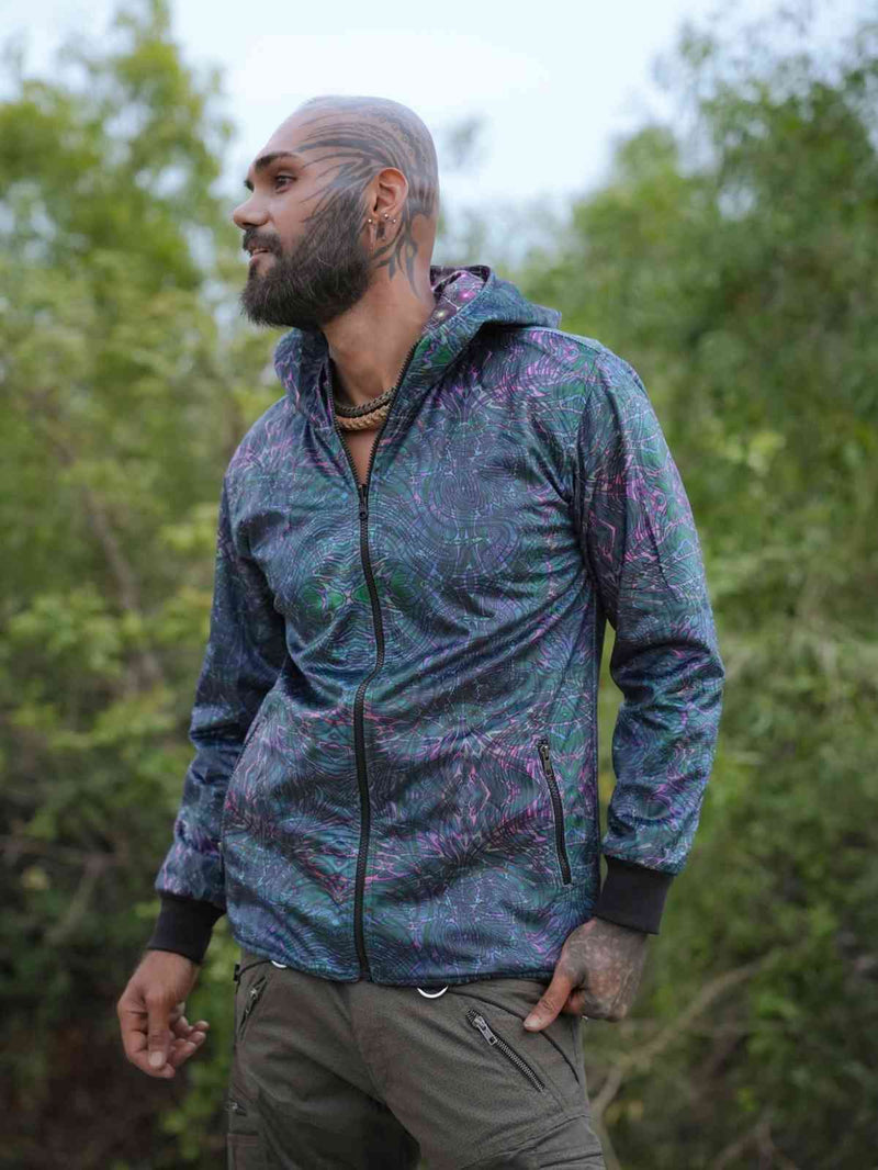 Reversible Psychedelic Windbreaker Jacket – After Circuit Velvet Suede Jacket