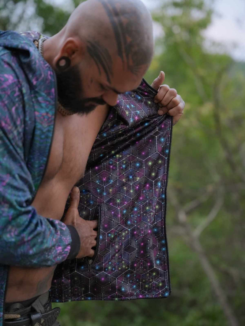Reversible Psychedelic Windbreaker Jacket – After Circuit Velvet Suede Jacket
