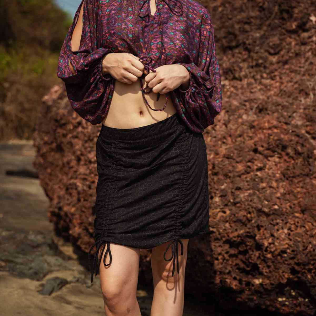 Bubble Trouble - Women's Black Nomad Body-con Skirt