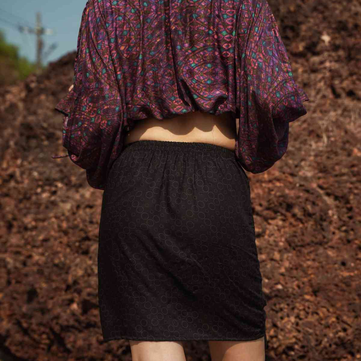 Bubble Trouble - Women's Black Nomad Body-con Skirt