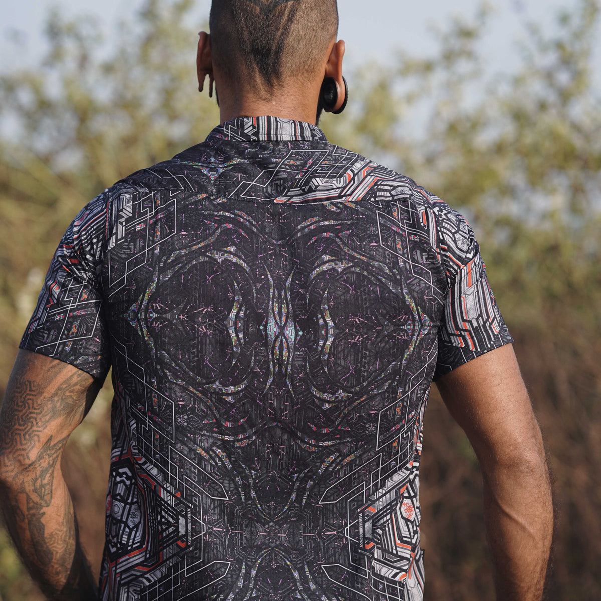 STAR DUST | Men's Bamboo Shirts | Dark Psychedelic Abstract Shirt