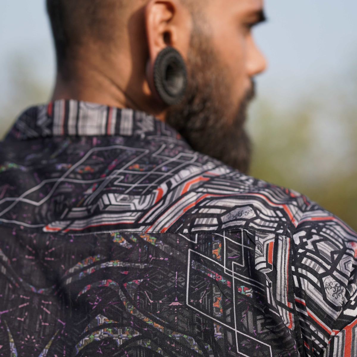 STAR DUST | Men's Bamboo Shirts | Dark Psychedelic Abstract Shirt