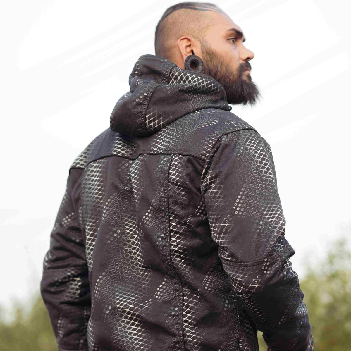 PYTHON VORTEX - Men's Printed Heavy Cotton Dobby Jacket with Zipped Sleeves