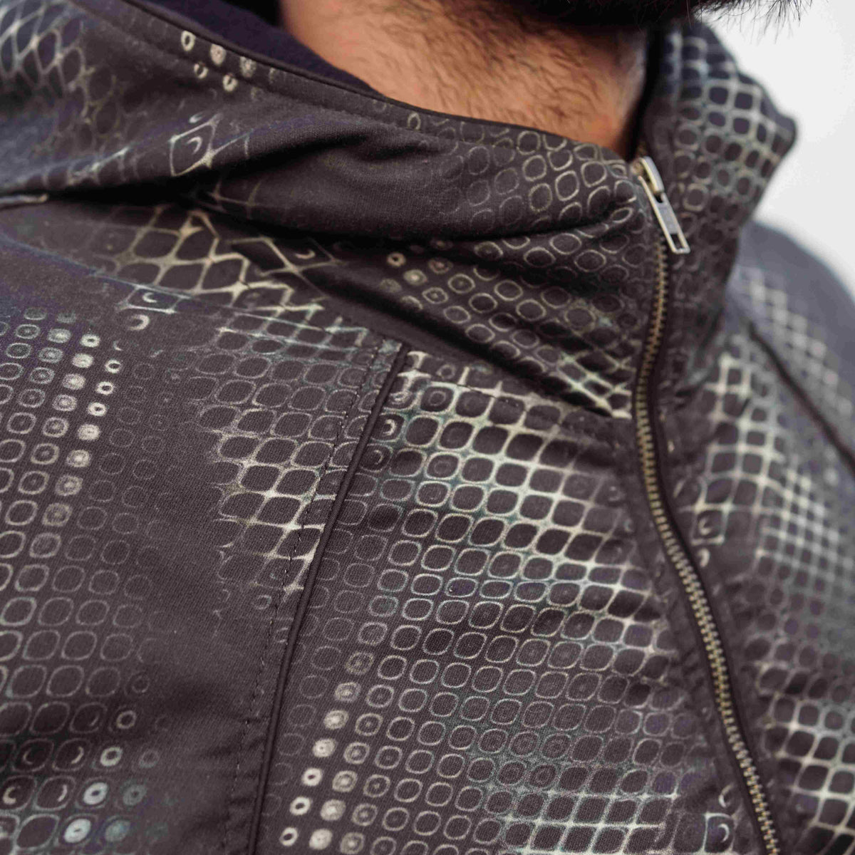 PYTHON VORTEX - Men's Printed Heavy Cotton Dobby Jacket with Zipped Sleeves