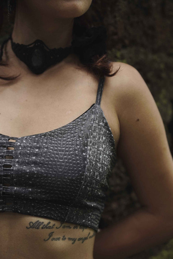 BLACK ILLUSION - Psychedelic Wear Sleeveless Blouse Crop Top