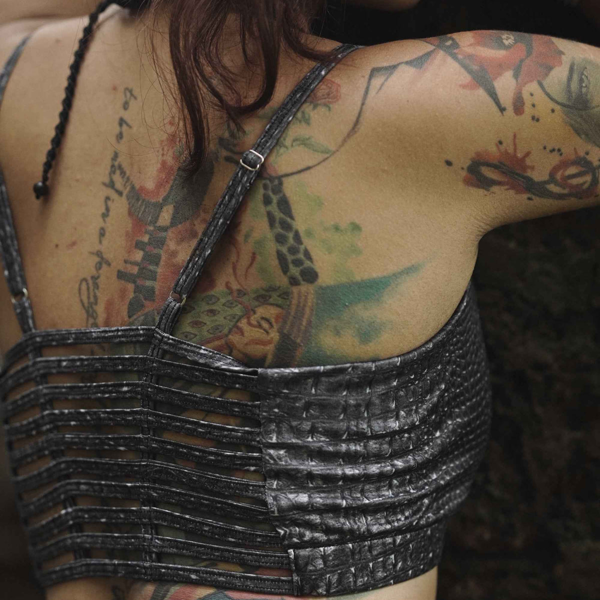 BLACK ILLUSION - Psychedelic Wear Sleeveless Blouse Crop Top
