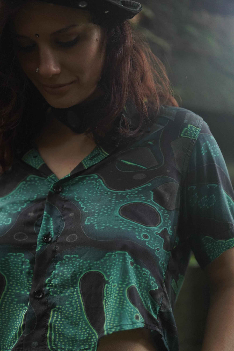 Green Wizard | Artwear Bamboo Women's Crop Shirt