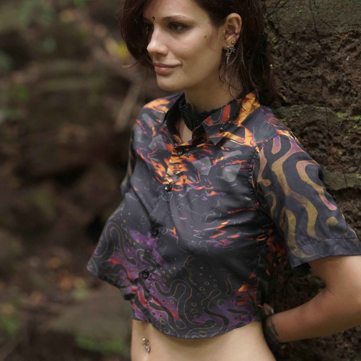 Straya | Bamboo Fabric Artwear Women's Crop Top Shirt