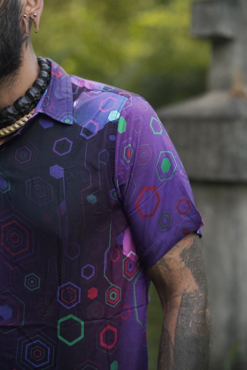 Phantom Molecules – Bamboo Lightweight Summer Wear Molecule Print Shirt