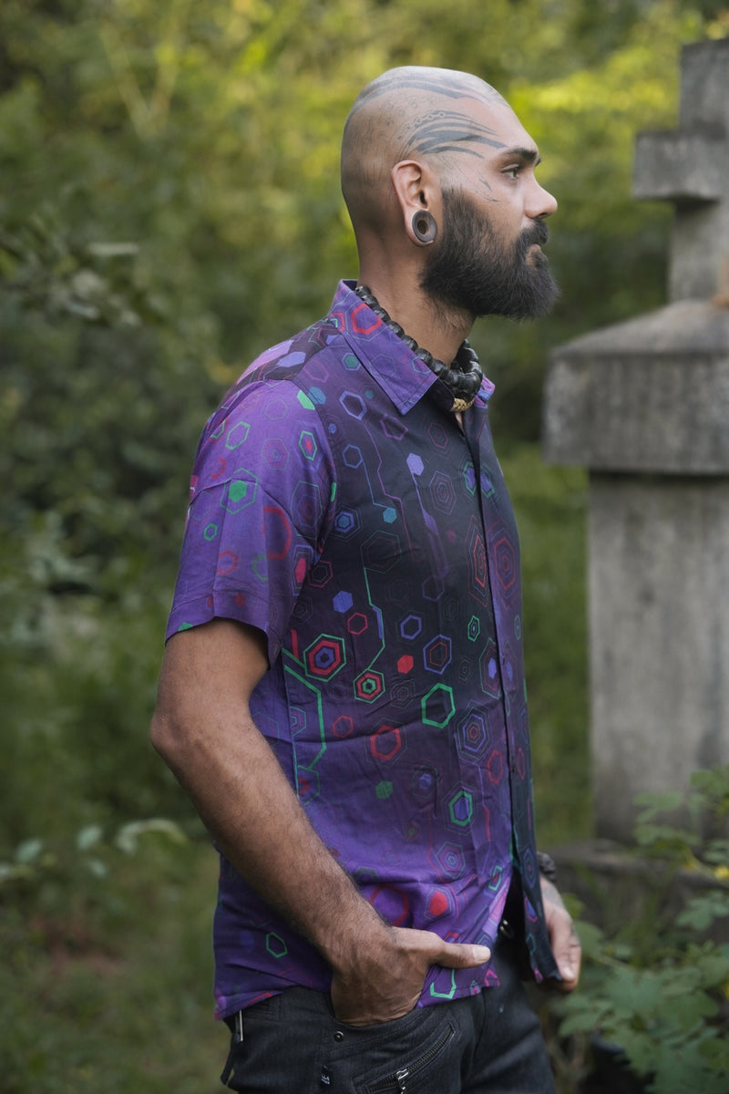 Phantom Molecules – Bamboo Lightweight Summer Wear Molecule Print Shirt