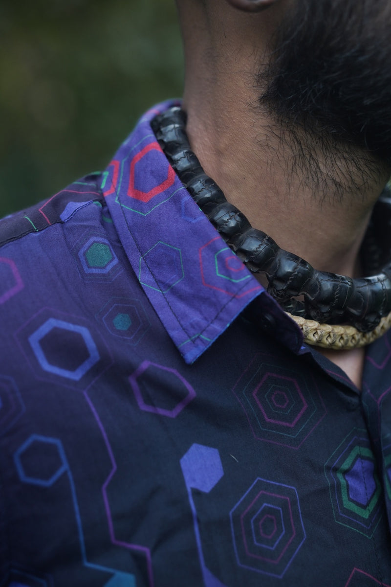 Phantom Molecules – Bamboo Lightweight Summer Wear Molecule Print Shirt