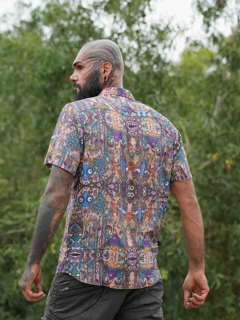 COSMIC DRISHTI v2 | Bamboo Modal Shirt for Men - Psychedelic Art Wear Shirt