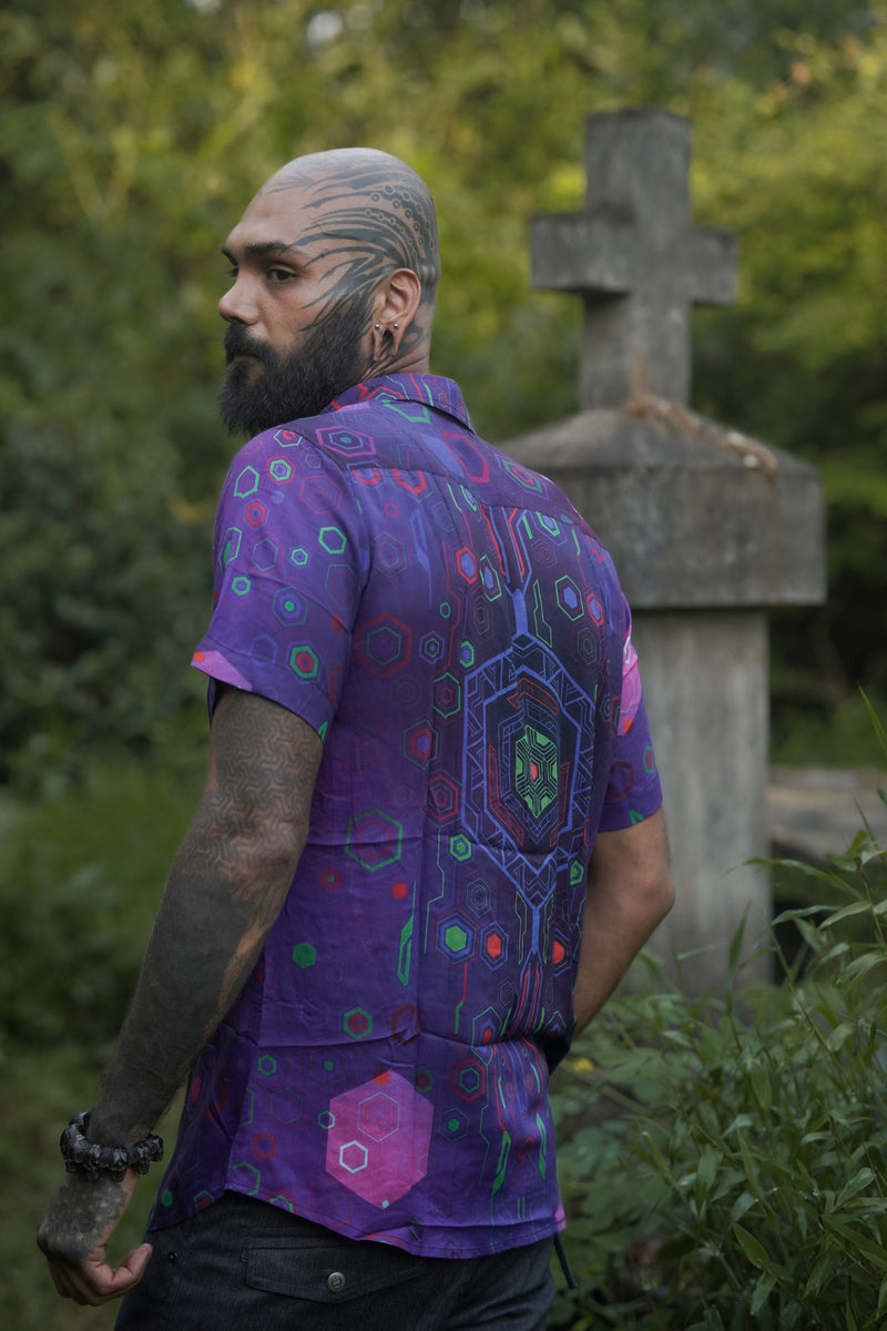 Phantom Molecules – Bamboo Lightweight Summer Wear Molecule Print Shirt