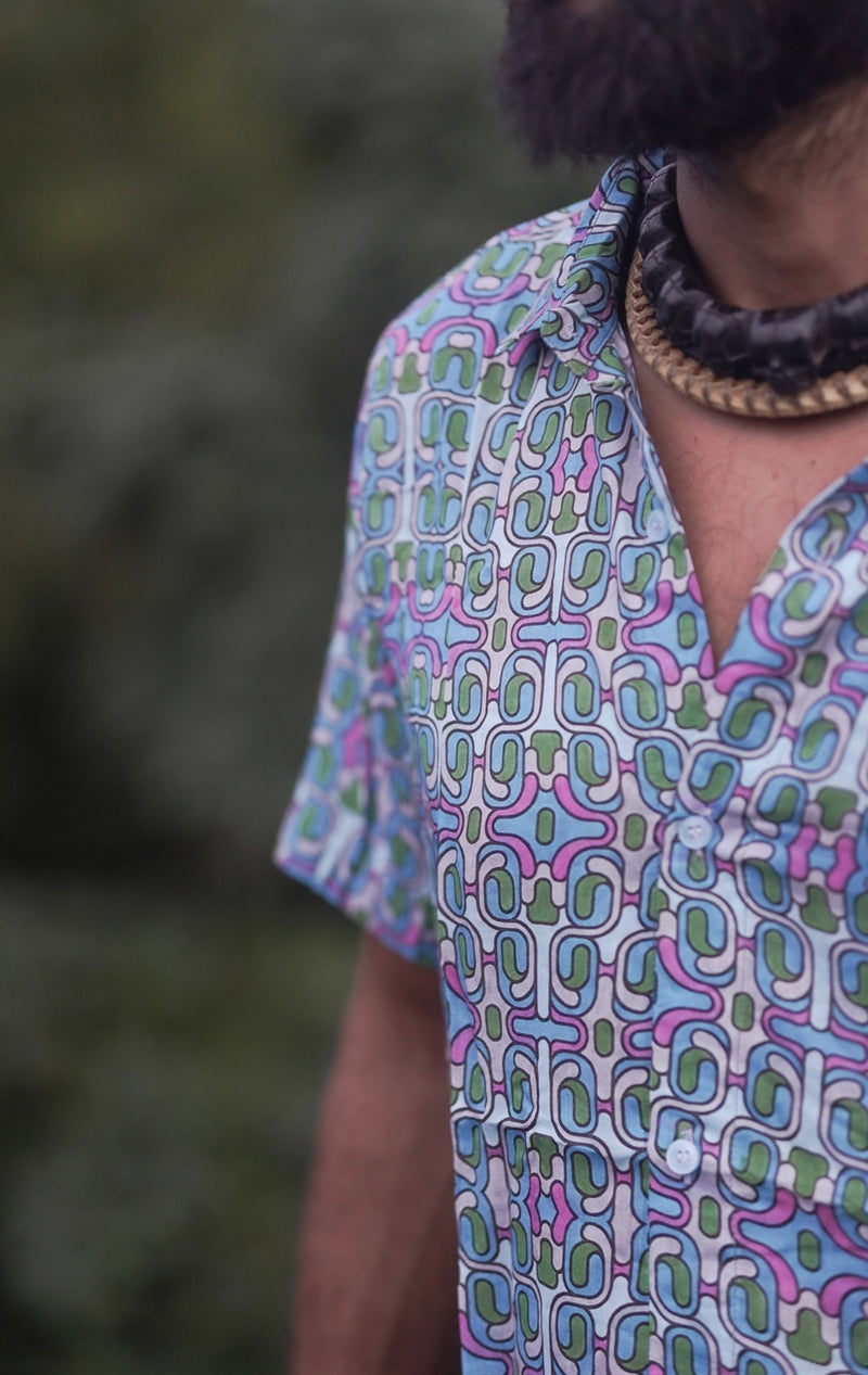 DeFunk – Bamboo Lightweight Summer Wear Molecule Print Shirt