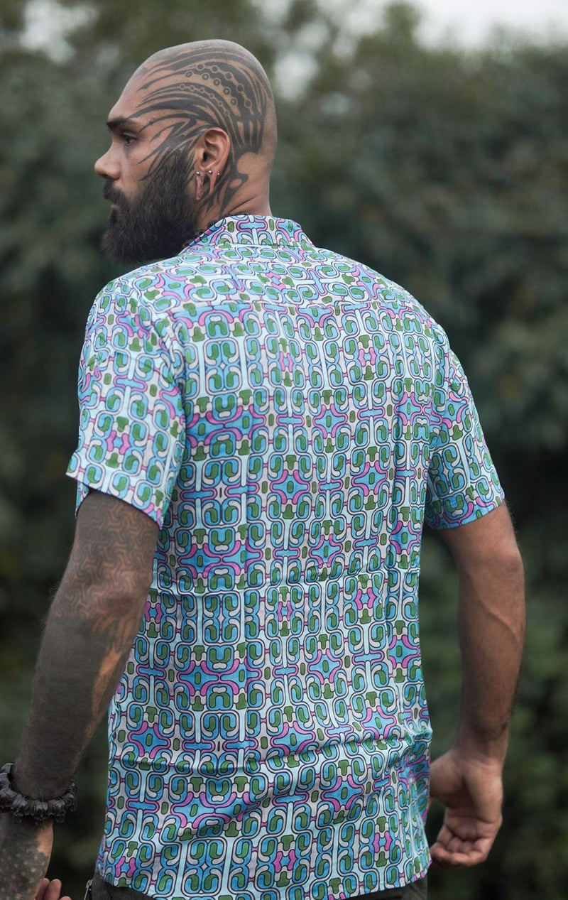 DeFunk – Bamboo Lightweight Summer Wear Molecule Print Shirt