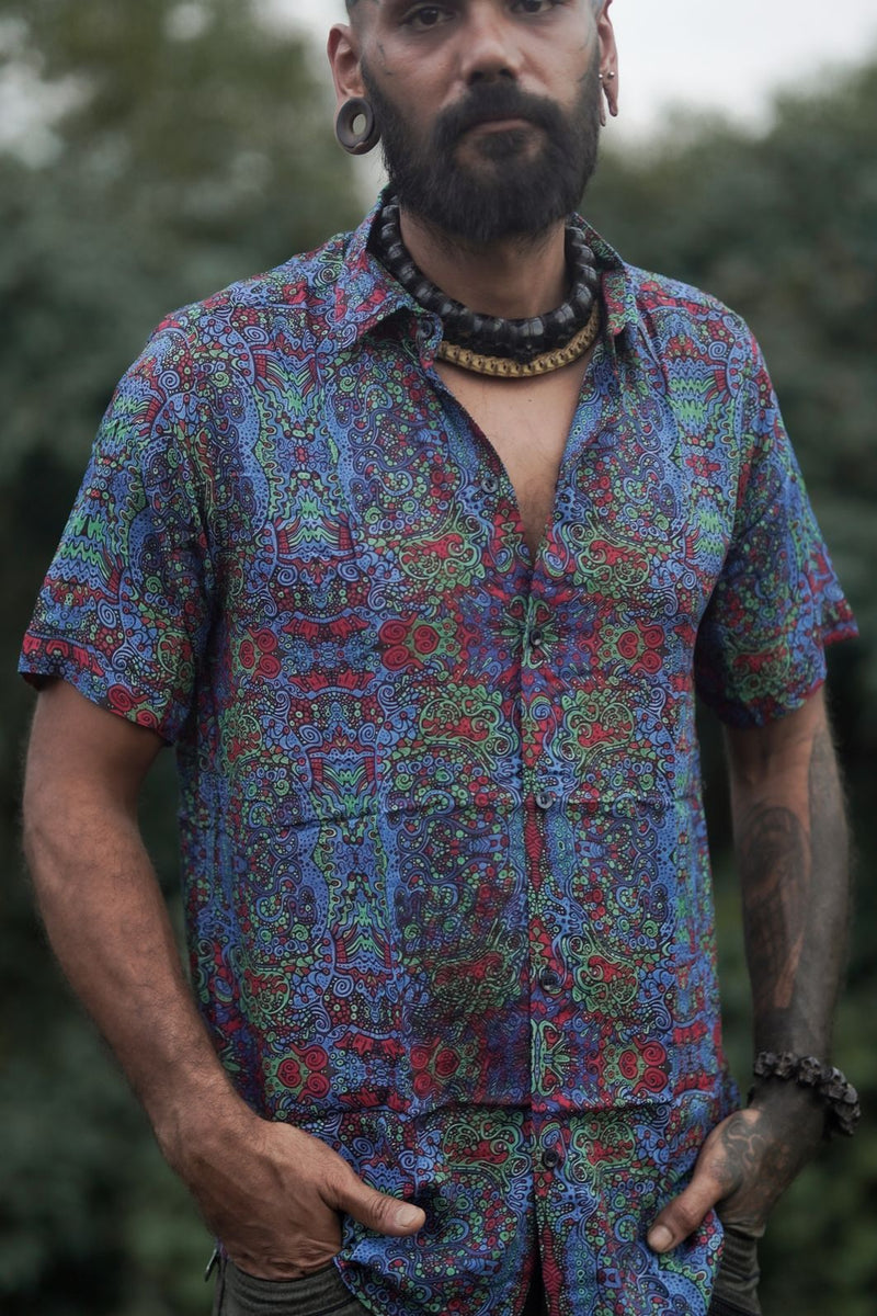 Forest Myth – Bamboo Lightweight Summer Wear Trippy Psychedelic Print Shirt