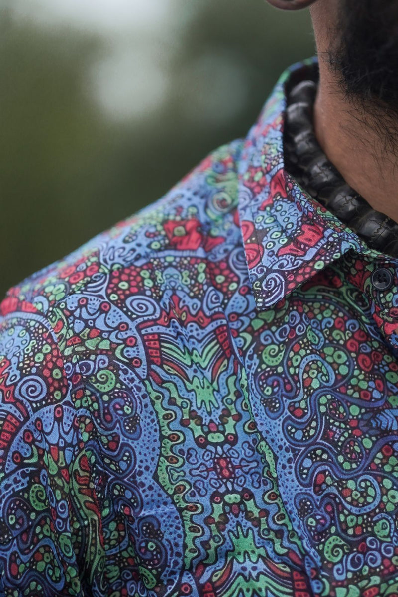 Forest Myth – Bamboo Lightweight Summer Wear Trippy Psychedelic Print Shirt