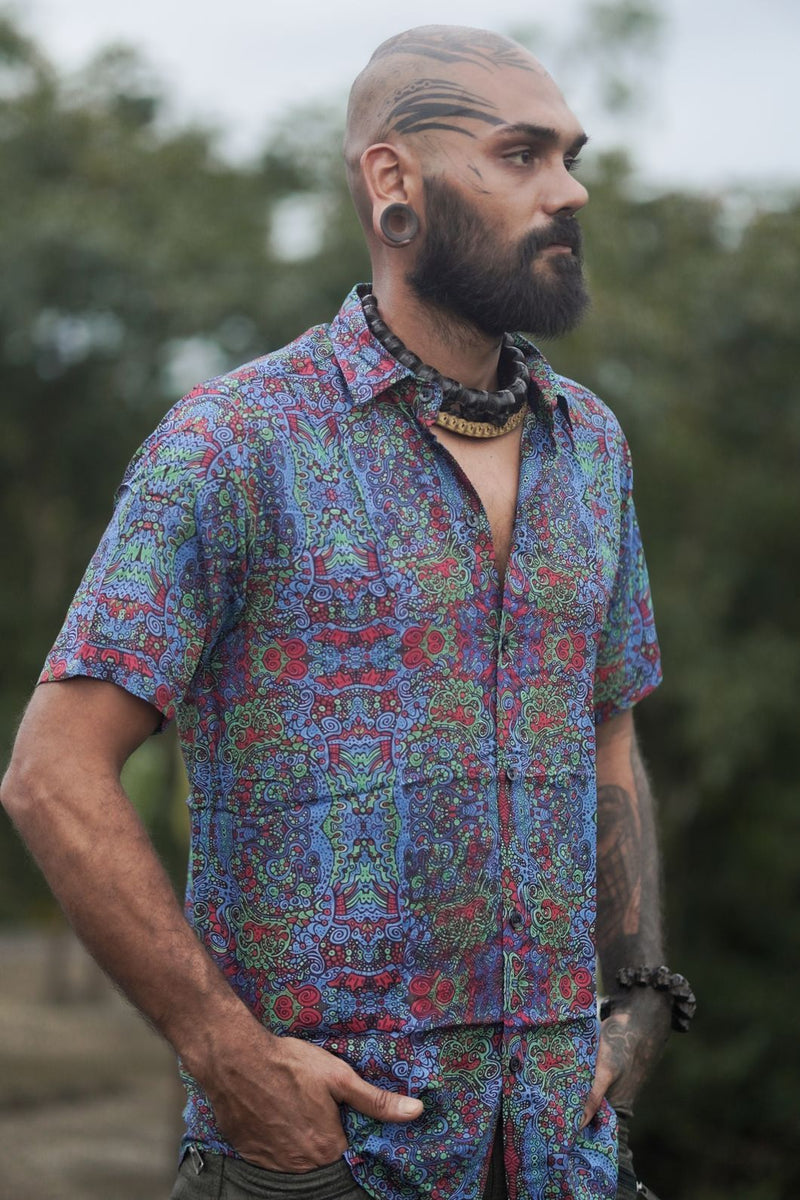 Forest Myth – Bamboo Lightweight Summer Wear Trippy Psychedelic Print Shirt