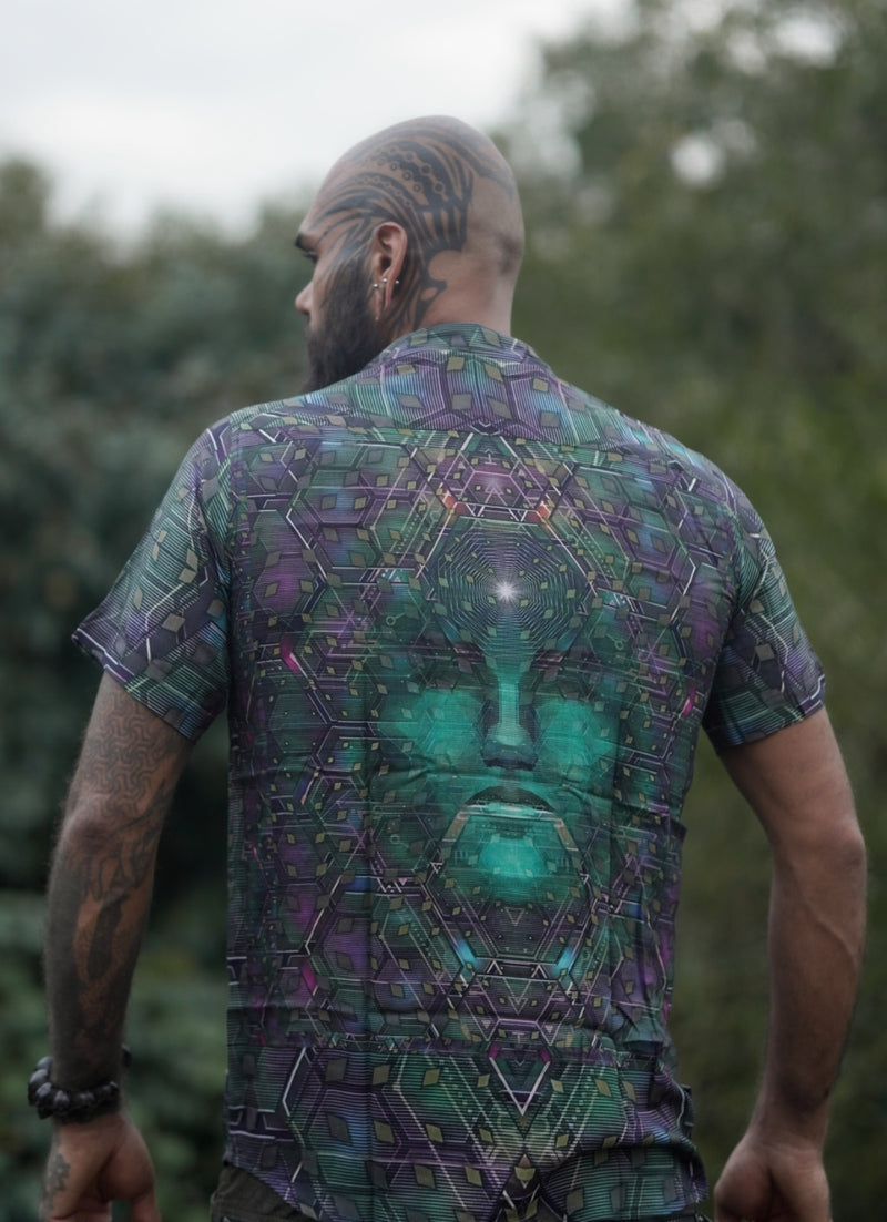 Mystic Fractal– Bamboo Lightweight Summer Wear Trippy Psychedelic Print Shirt