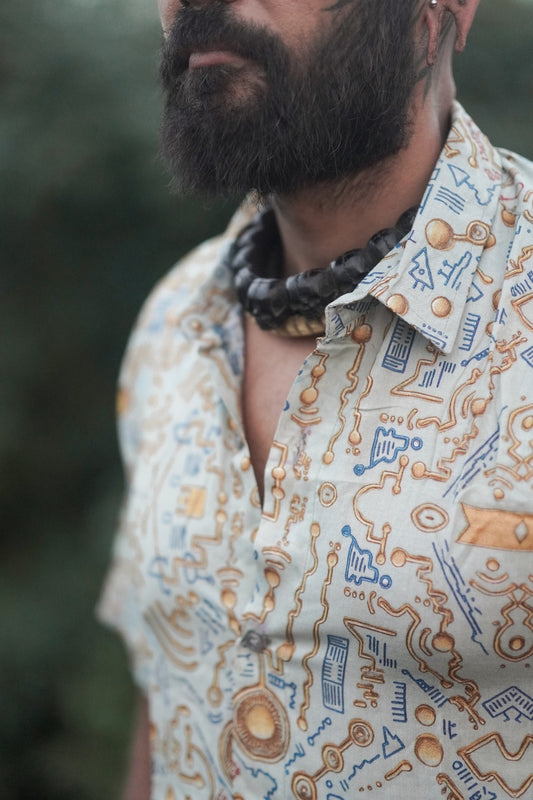 Quantumplation – Bamboo Lightweight Summer Wear Trippy Psychedelic Print Shirt