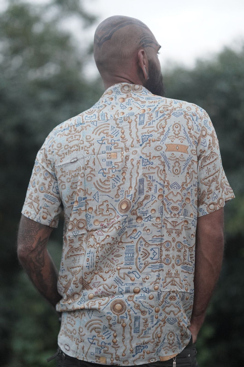 Quantumplation – Bamboo Lightweight Summer Wear Trippy Psychedelic Print Shirt