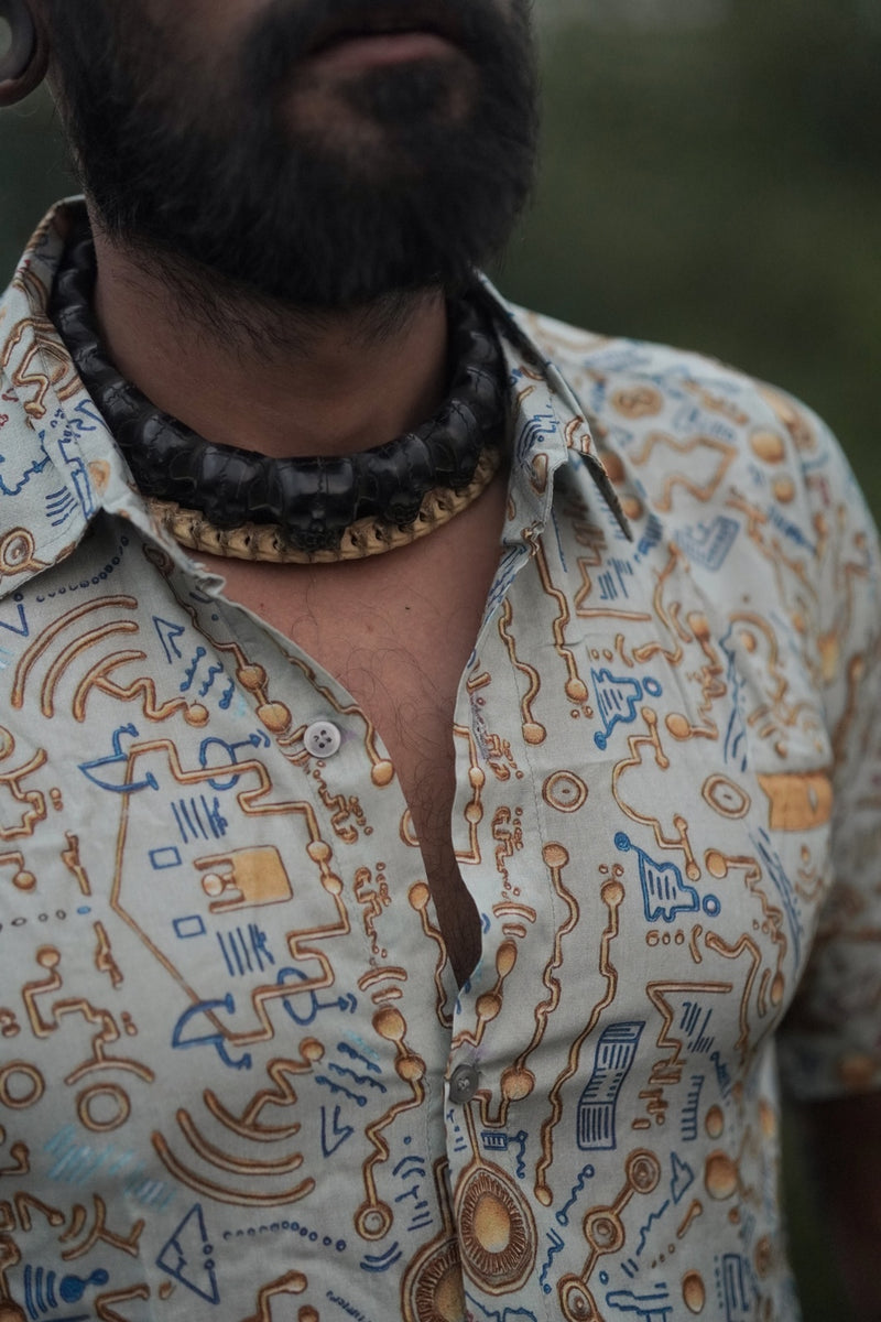 Quantumplation – Bamboo Lightweight Summer Wear Trippy Psychedelic Print Shirt