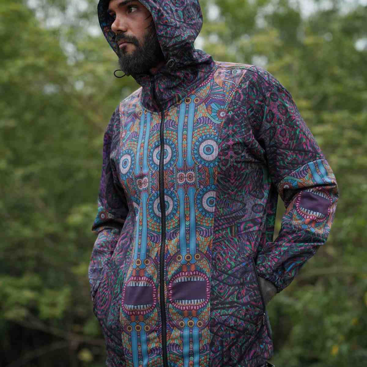 COSMIC DRISHTI - Art wear Unisex Windbreaker Coat Jacket