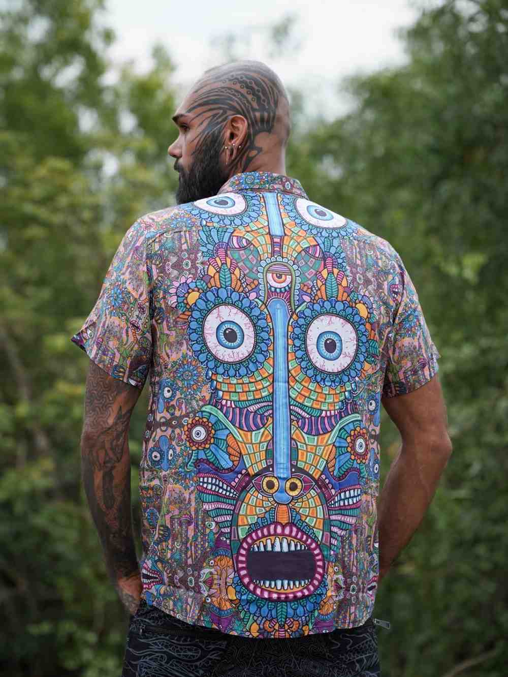 COSMIC DRISHTI | Bamboo Modal Shirt for Men - Psychedelic Art Wear Shirt