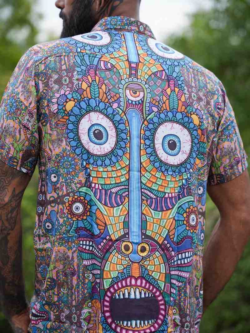 COSMIC DRISHTI | Bamboo Modal Shirt for Men - Psychedelic Art Wear Shirt