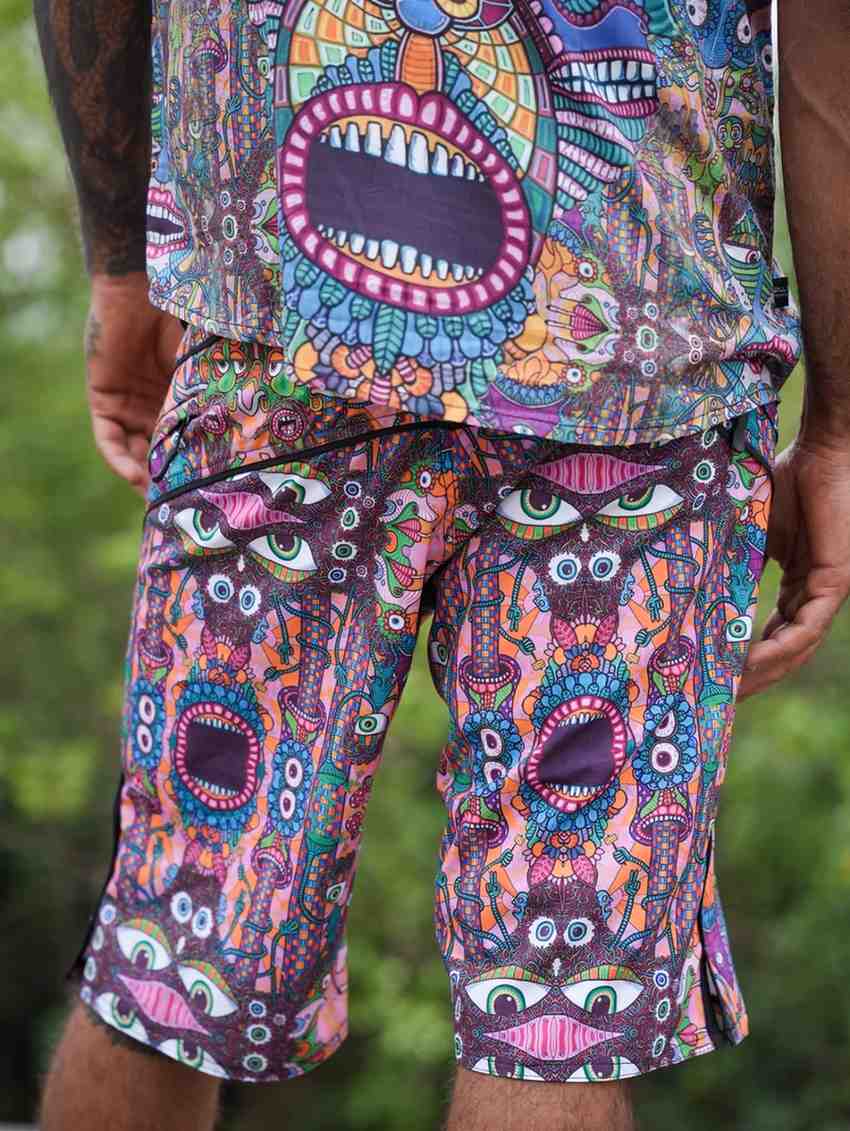 COSMIC DRISHTI - Psychedelic Art Printed Swim Shorts for Men