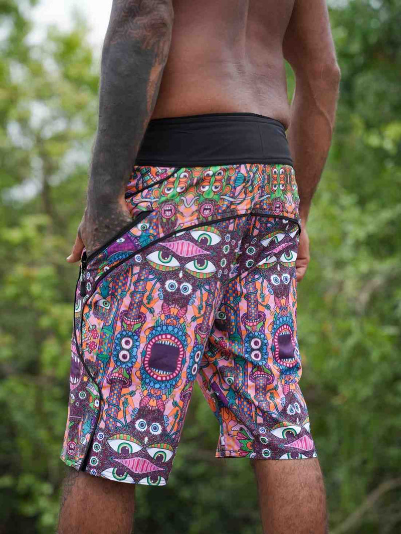 COSMIC DRISHTI - Psychedelic Art Printed Swim Shorts for Men