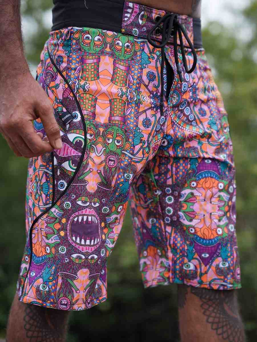 COSMIC DRISHTI - Psychedelic Art Printed Swim Shorts for Men