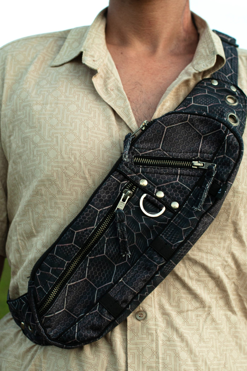 ATOMS & MOLECULES | Unisex Crossbody Bag | Futuristic Sci-Fi Print Sling Pouch