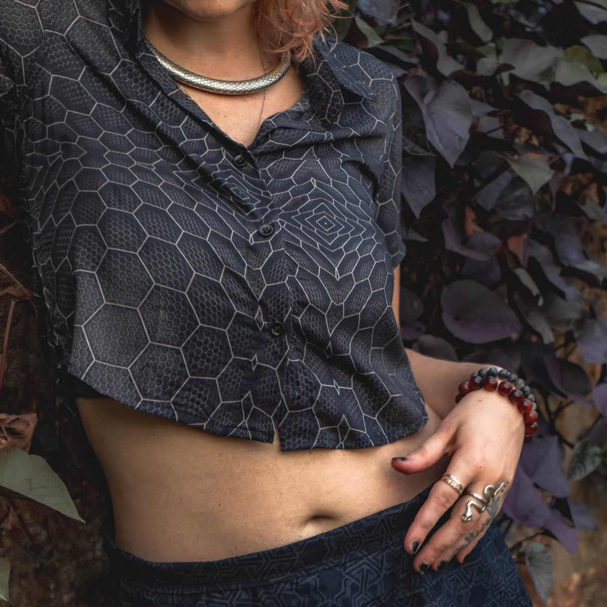 ATOMS & MOLECULES | Bamboo Fabric Women's Crop Shirt | Pixie Festival Blouse