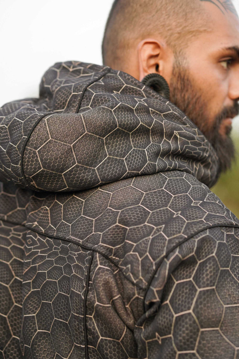 ATOMS & MOLECULES - Men's Printed Heavy Cotton Jacket with Zipped Wrists