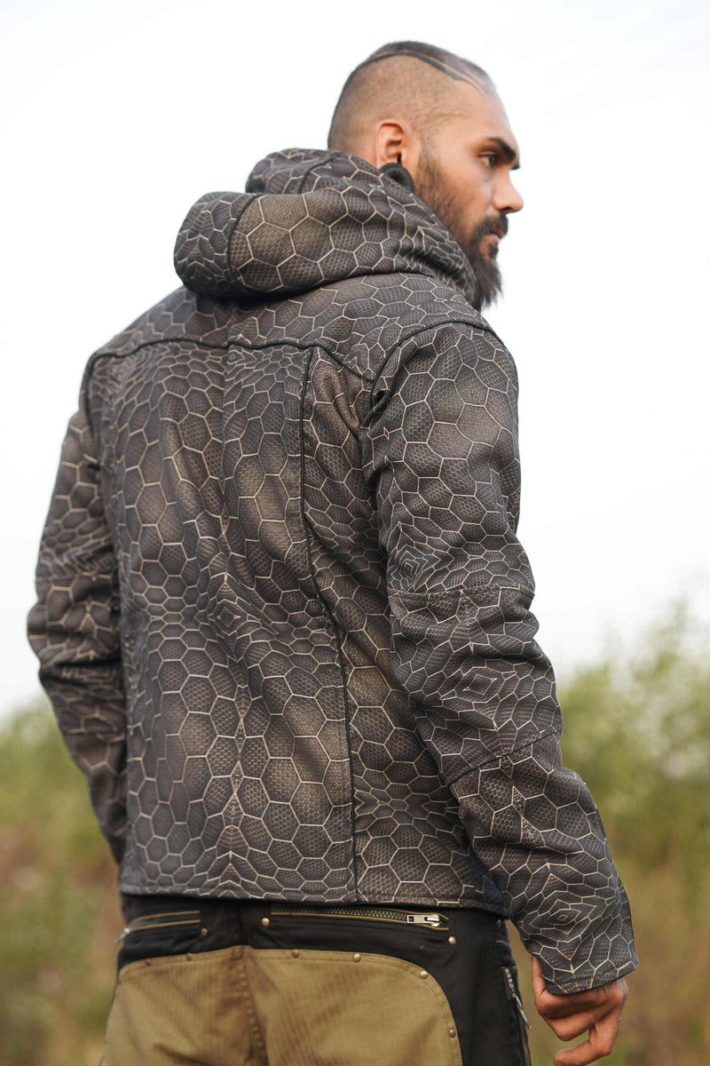 ATOMS & MOLECULES - Men's Printed Heavy Cotton Jacket with Zipped Wrists