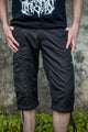 Black Mini Checks NY 3/4 Cargo Shorts | Post-Apocalyptic Steampunk Shorts