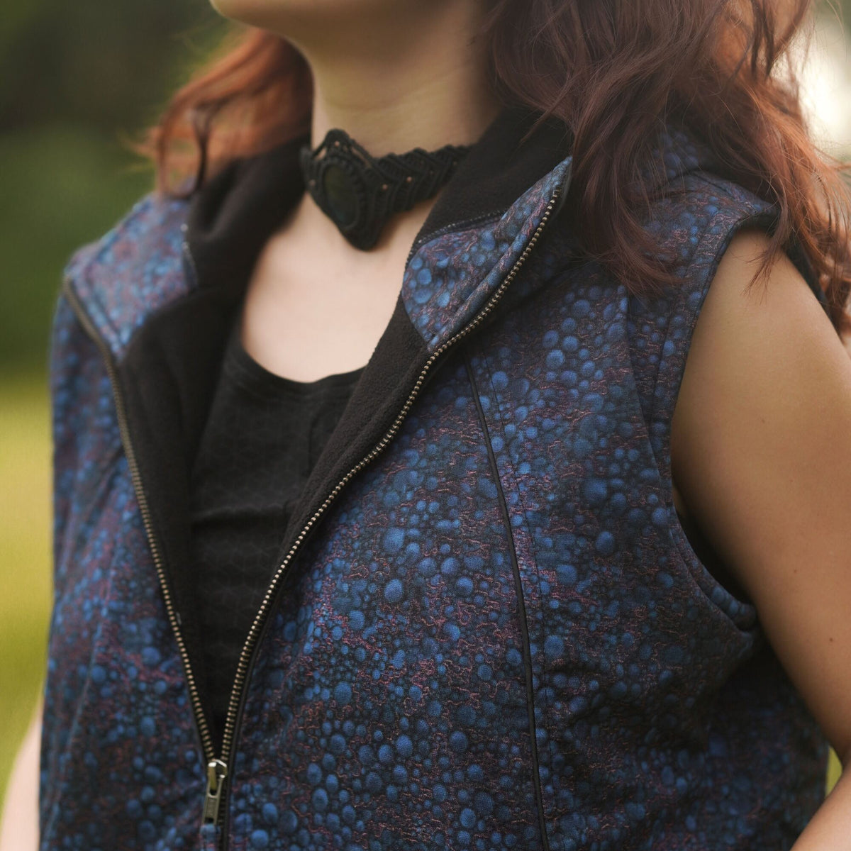 BLUE OCCULT -Women's Heavy Cotton Vest Jacket