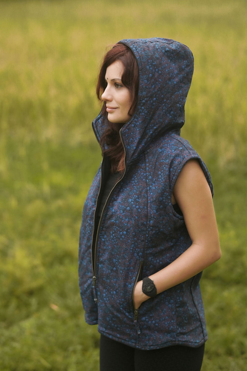 BLUE OCCULT -Women's Heavy Cotton Vest Jacket