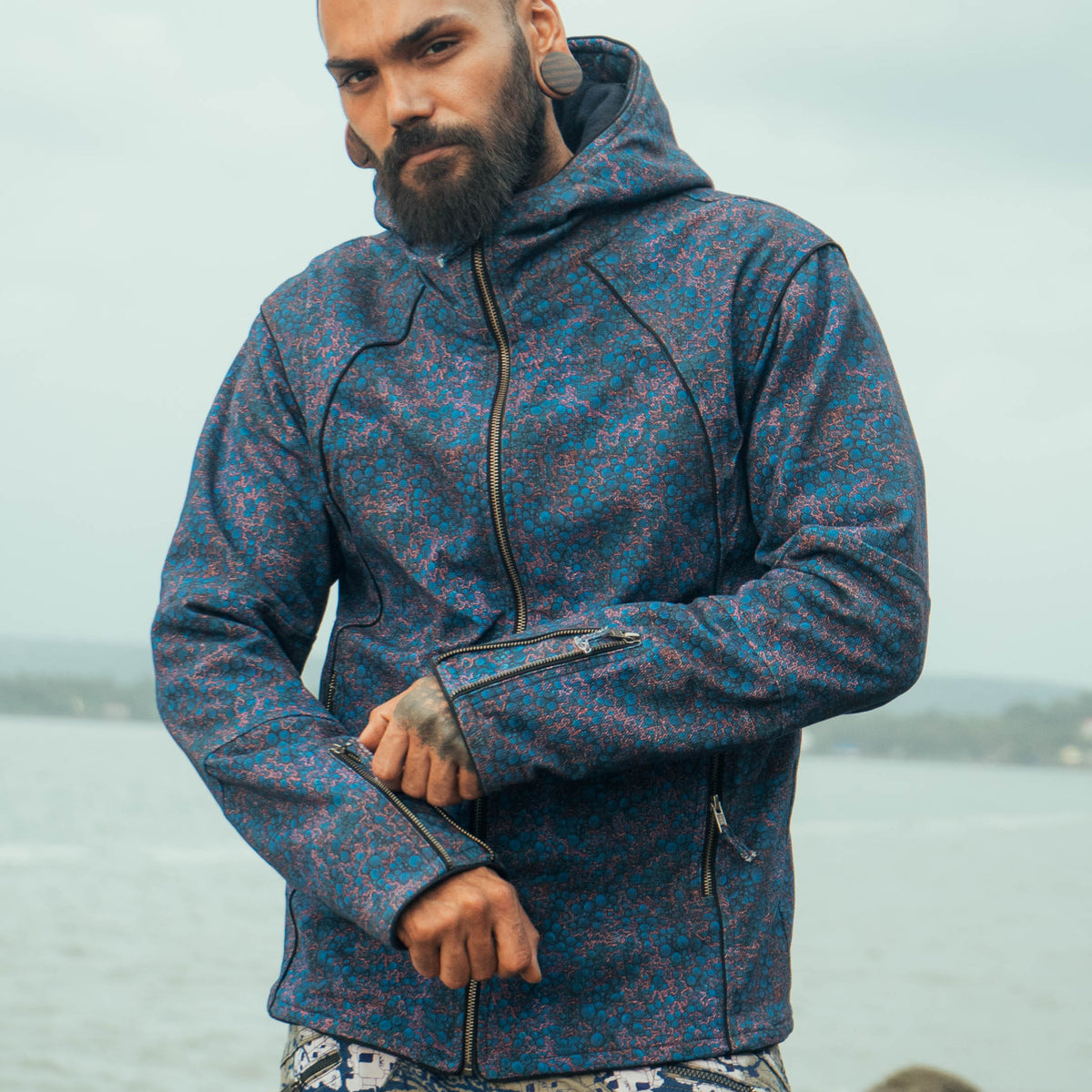 BLUE OCCULT -Men's Heavy Cotton Jacket
