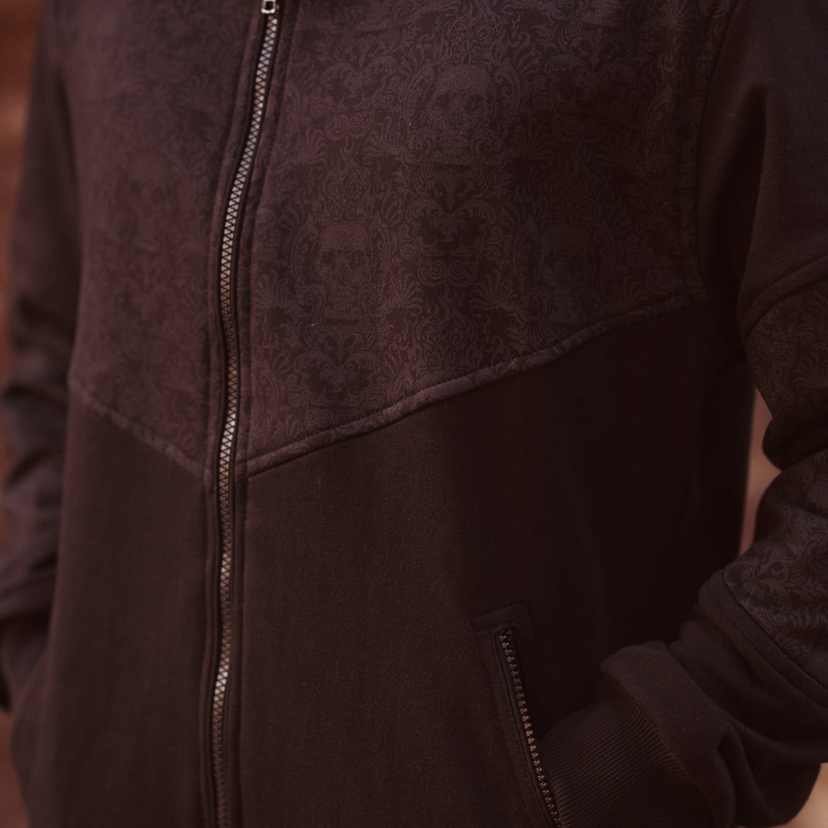 CANCUN SKULLS Print Cotton Fleece Hoodie for Men