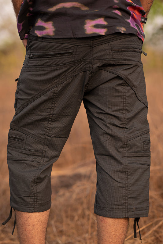 Covid Shorts | Stretchable Cargo Shorts with Mini Checks Pattern