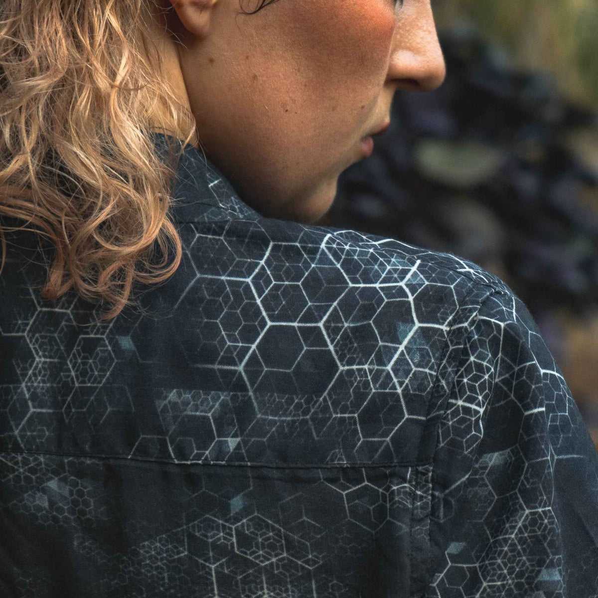 JOURNEY INTO MY MIND | Bamboo Fabric Women's Crop Shirt | Geometric Print Blouse