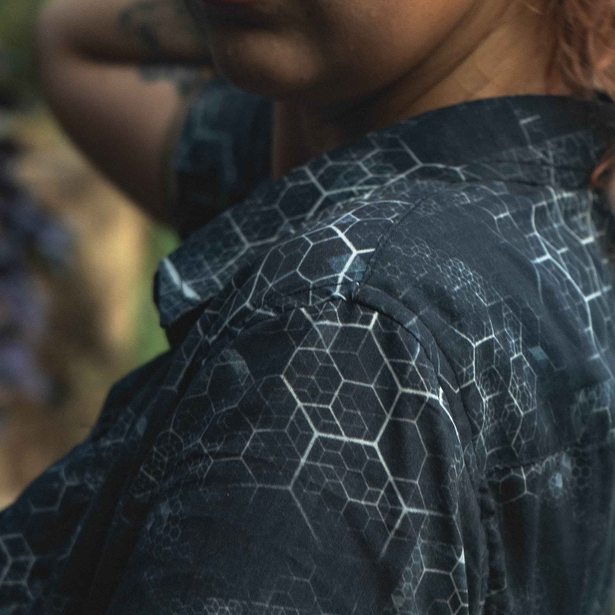 JOURNEY INTO MY MIND | Bamboo Fabric Women's Crop Shirt | Geometric Print Blouse