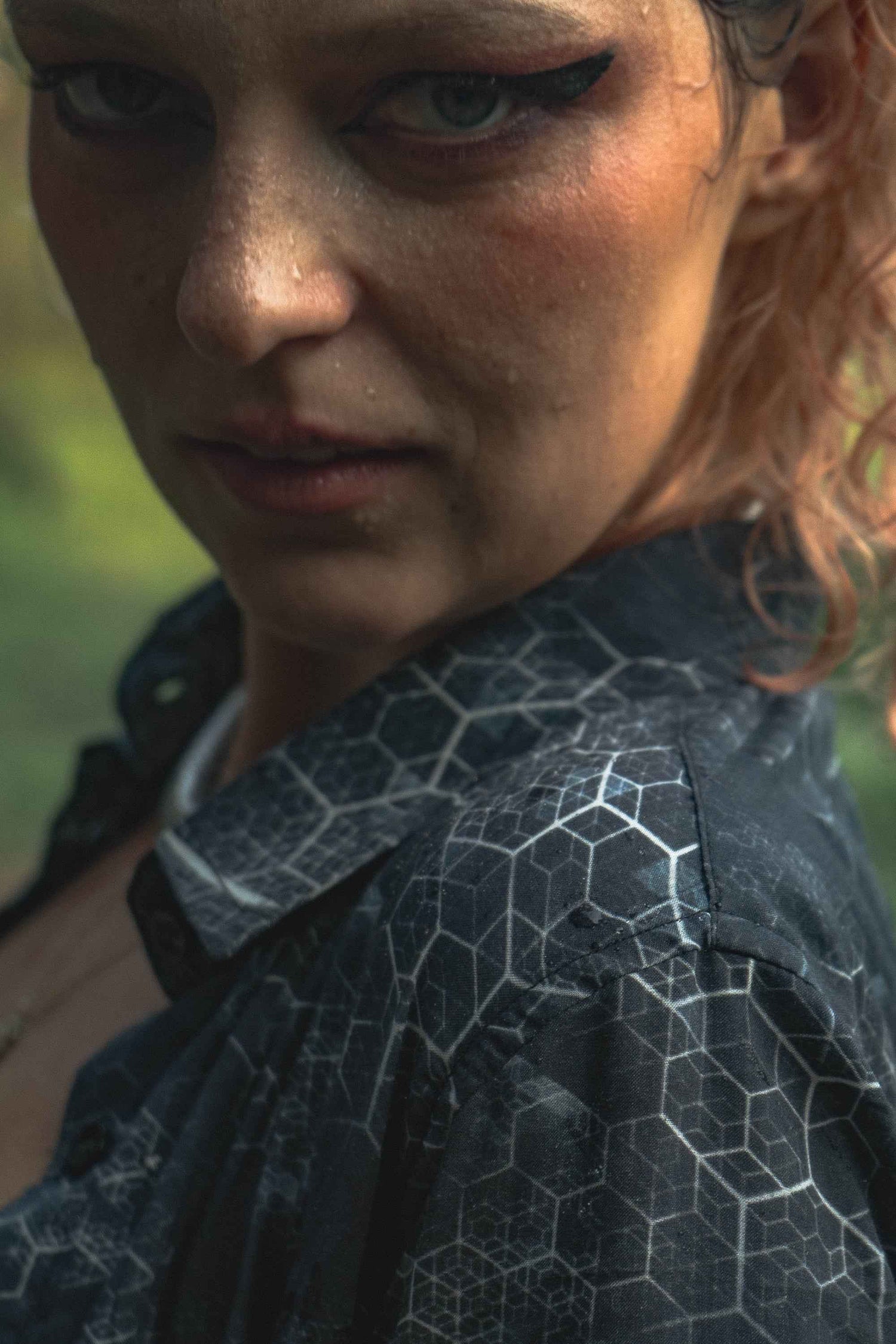 JOURNEY INTO MY MIND | Bamboo Fabric Women's Crop Shirt | Geometric Print Blouse