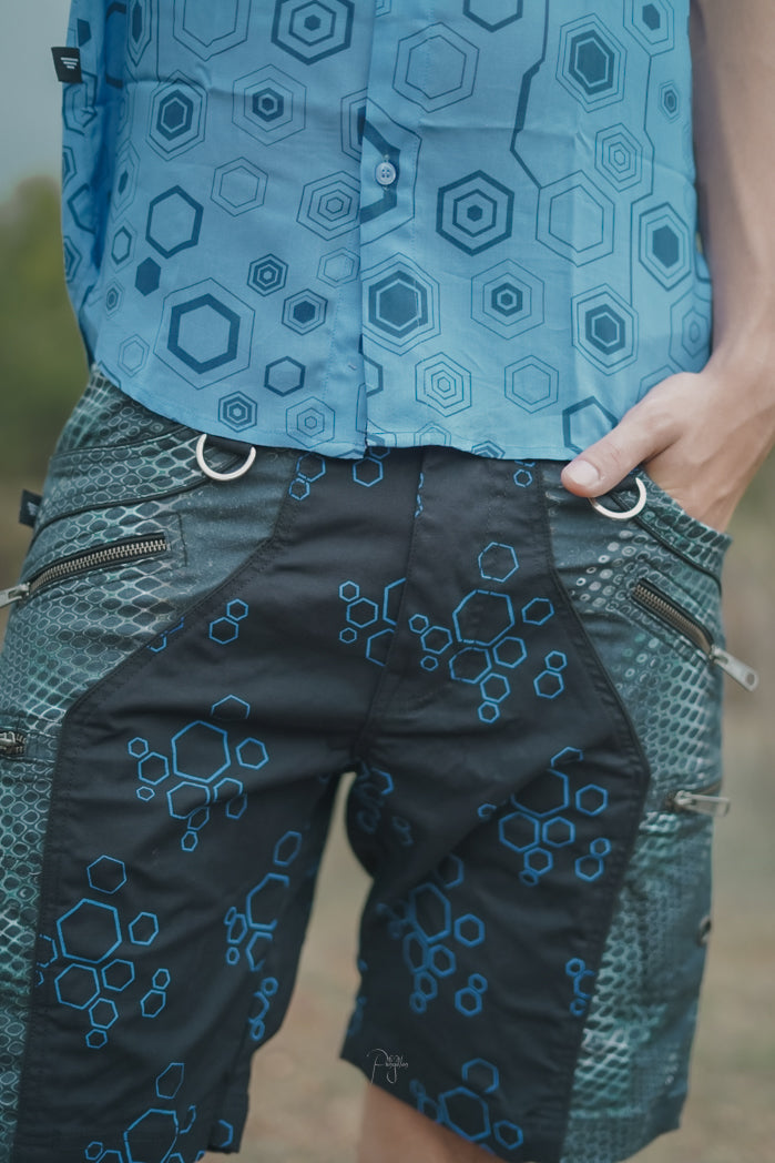 PYTHON DREAMS - Digital Molecular Python Printed Men's NY Shorts